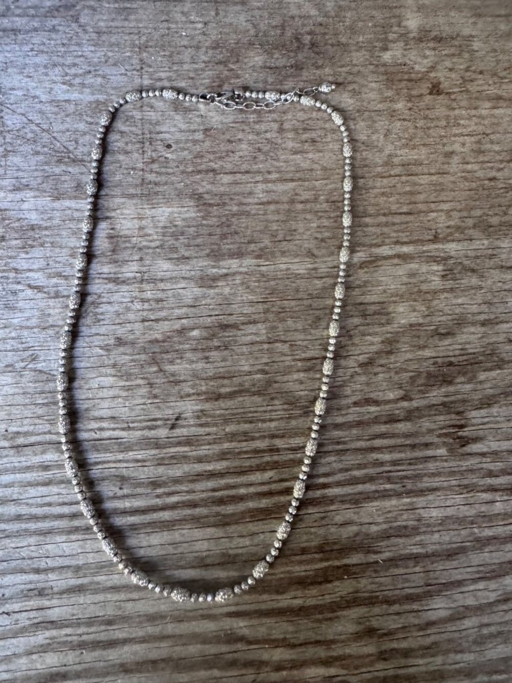 Unbranded Necklace Women 20” Sterling Silver Beaded 925 Italy 15.45g